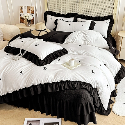 （总）2025小红书多巴胺ins风法式小香风糯小棉散点玫瑰床盖款四件套水洗棉纯棉全棉夏被四件套