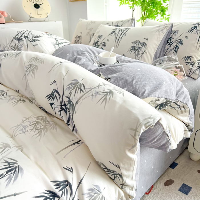 91家纺网 家纺一手货源 找家纺 雲归梦 2024新款全棉13070多规格四件套 墨竹