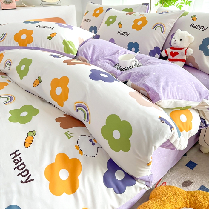 91家纺网 家纺一手货源 找家纺 雲归梦 2024新款全棉13070多规格四件套 快乐熊