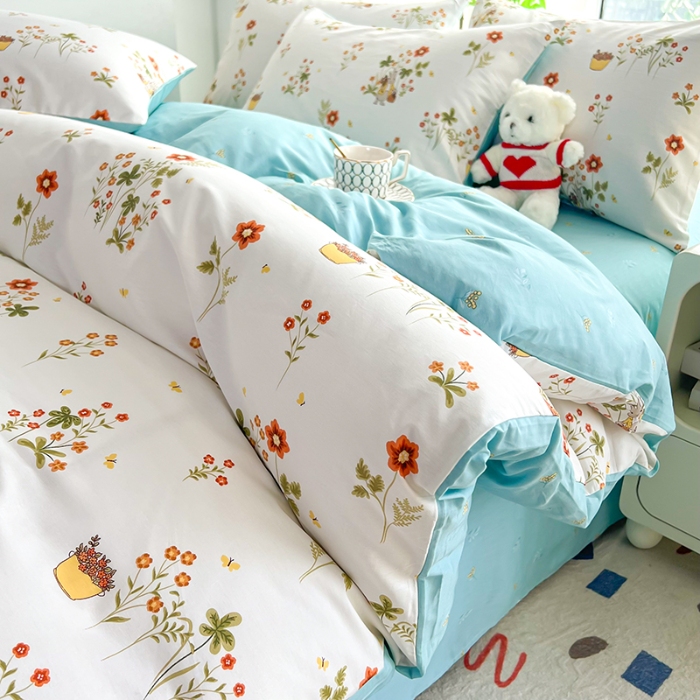 91家纺网 家纺一手货源 找家纺 雲归梦 2024新款全棉13070多规格四件套 花间小趣