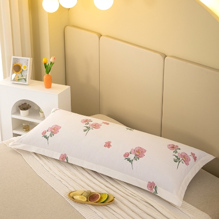 91家纺网 家纺一手货源 找家纺 喜相逢家纺2024新款 D26-双人枕套-纯棉磨毛长枕套全棉磨毛