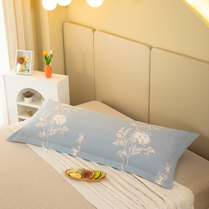 91家纺网 家纺一手货源 找家纺 喜相逢家纺2024新款 D26-双人枕套-纯棉磨毛长枕套全棉磨毛