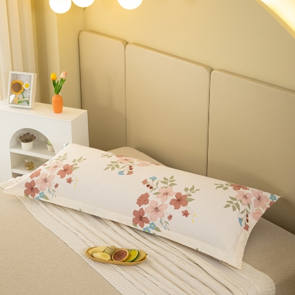 91家纺网 家纺一手货源 找家纺 喜相逢家纺2024新款 D26-双人枕套-纯棉磨毛长枕套全棉磨毛