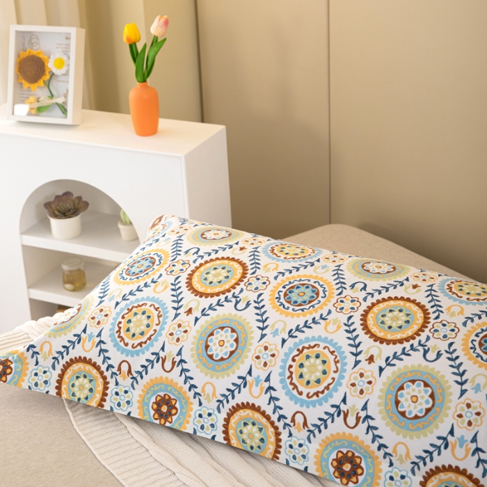 91家纺网 家纺一手货源 找家纺 喜相逢家纺2024新款 D26-双人枕套-纯棉磨毛长枕套全棉磨毛