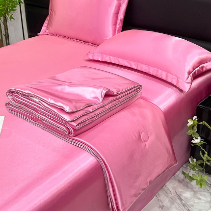 91家纺网 家纺一手货源 找家纺 （总）经年2025年  新款 夏季丝绸真丝手感水洗真丝天丝夏被四件套直播爆款