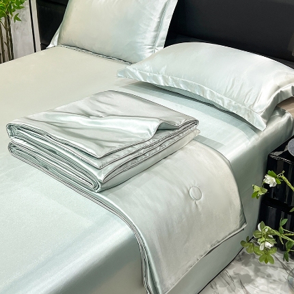 91家纺网 家纺一手货源 找家纺 （总）经年2025年  新款 夏季丝绸真丝手感水洗真丝天丝夏被四件套直播爆款