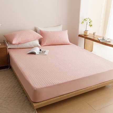 91家纺网 家纺一手货源 找家纺 （总）忘忧草 2025新款A类全棉色织水洗夹棉床笠纯棉