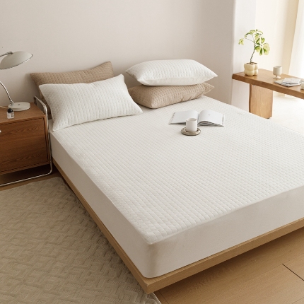 91家纺网 家纺一手货源 找家纺 （总）忘忧草 2025新款A类全棉色织水洗夹棉床笠纯棉