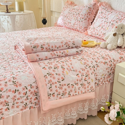 91家纺网 家纺一手货源 找家纺 （总）2025春夏A类母婴级泡泡纱床盖款夏被四件套泡泡棉小竺棉双层纱棉麻纯棉全棉夏被四件套纯棉全棉夏被四件套