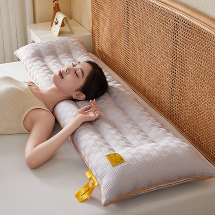 91家纺网 家纺一手货源 找家纺 （总）乐可 2024新款A类华夫格双人长枕 枕头枕芯