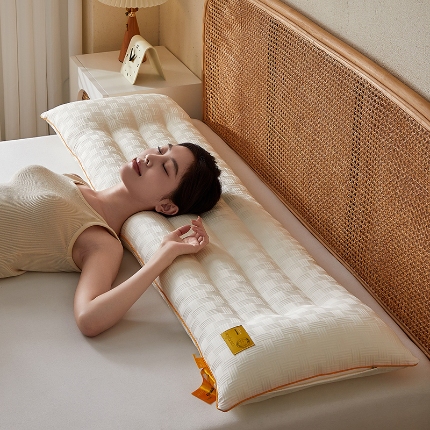 91家纺网 家纺一手货源 找家纺 （总）乐可 2024新款A类华夫格双人长枕 枕头枕芯