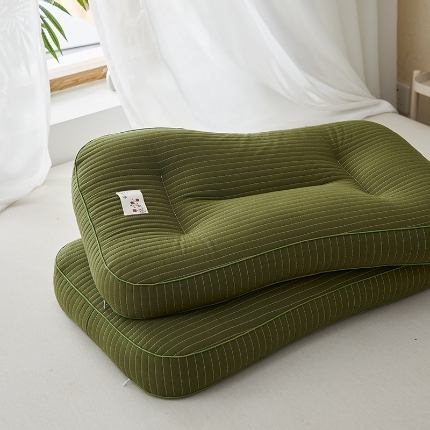 91家纺网 家纺一手货源 找家纺 （总）乐可 2024新款全棉砂洗分区荞麦枕 枕头枕芯