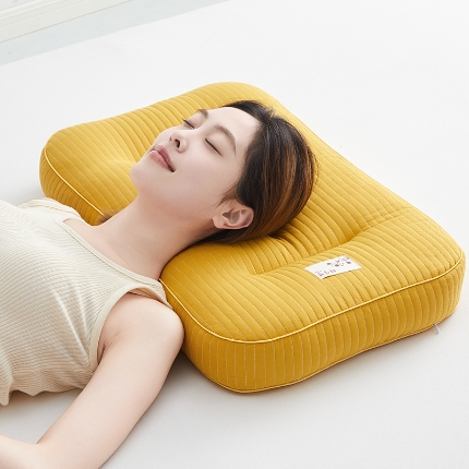 91家纺网 家纺一手货源 找家纺 （总）乐可 2024新款全棉砂洗分区荞麦枕 枕头枕芯