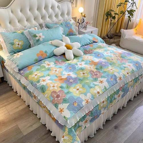 91家纺网 家纺一手货源 找家纺 纯棉被罩双人2*2.3米 单件双人被套小仙女韩版加厚花边全棉被套