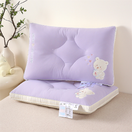 91家纺网 家纺一手货源 找家纺 （总）梦叶草 2024新款枕芯母婴级小熊满分睡眠乳胶层儿童枕头抗菌防螨40×60cm学生枕头