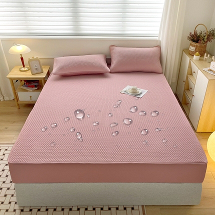 91家纺网 家纺一手货源 找家纺 （总）忘忧草 2025新款A类针织棉夹棉防水床笠隔尿垫床罩