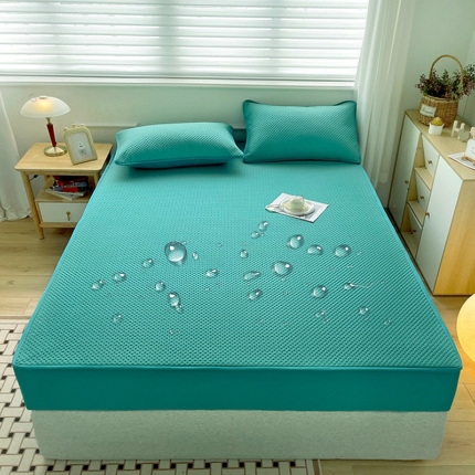 91家纺网 家纺一手货源 找家纺 （总）忘忧草 2025新款A类针织棉夹棉防水床笠隔尿垫床罩