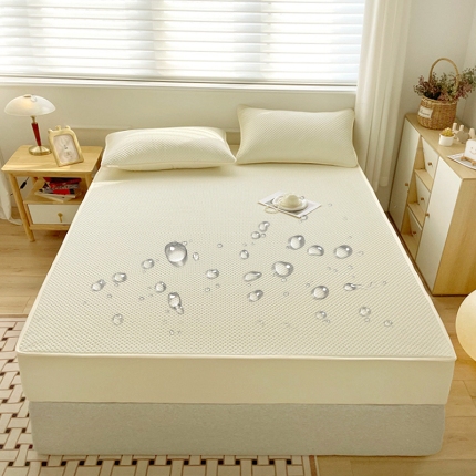 91家纺网 家纺一手货源 找家纺 （总）忘忧草 2025新款A类针织棉夹棉防水床笠隔尿垫床罩