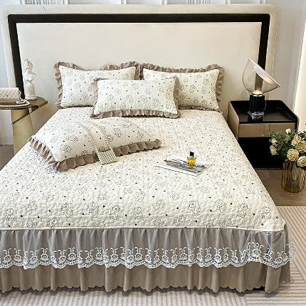 91家纺网 家纺一手货源 找家纺 （总）2025A类母婴级双层纱棉麻单床盖三件套小竺棉泡泡棉泡泡纱单床盖三件套纯棉全棉水洗棉床盖三件套