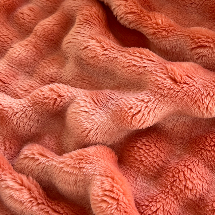 91家纺网 家纺一手货源 找家纺 芸锦豪 2024新款仿兔毛泡泡绒毛毯-包边款毛毯海棠粉-包边款