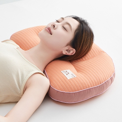 91家纺网 家纺一手货源 找家纺 （总）乐可 2024新款砂洗月牙分区荞麦枕 枕头枕芯