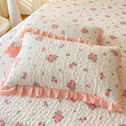 91家纺网 家纺一手货源 找家纺 （总）2025春夏新品A类母婴级双层纱棉麻花边夹棉枕套一对泡泡纱泡泡棉小竺棉纯棉全棉磨毛水洗棉花边枕套一对