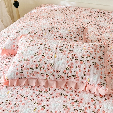 91家纺网 家纺一手货源 找家纺 （总）2025春夏新品A类母婴级双层纱棉麻花边夹棉枕套一对泡泡纱泡泡棉小竺棉纯棉全棉磨毛水洗棉花边枕套一对