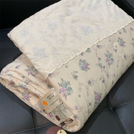 奈萝 2024新款法式花边针织夏被春秋被 赛琳娜