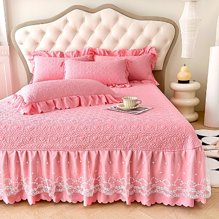 91家纺网 家纺一手货源 找家纺 （总）（总）2024苏米娜A类母婴级双层纱棉麻单床盖三件套小竺棉泡泡棉泡泡纱单床盖三件套纯棉全棉水洗棉床盖三件套