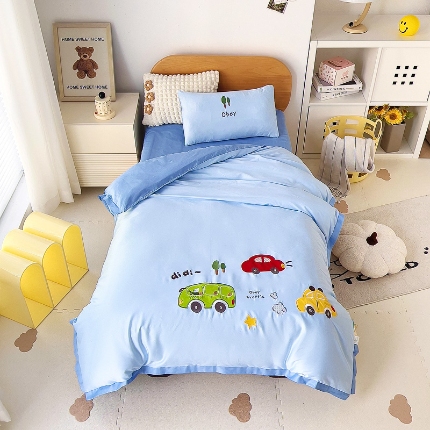 91家纺网 家纺一手货源 找家纺 （总）A类60支长绒棉儿童套件幼儿园被子三件套宝宝午睡六件套