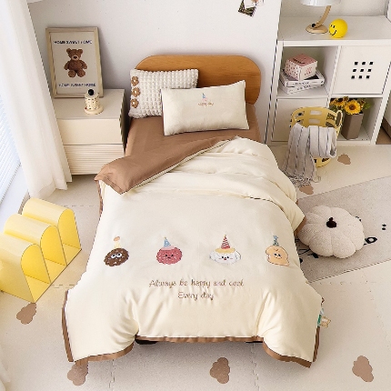 91家纺网 家纺一手货源 找家纺 A类60支长绒棉儿童套件幼儿园被子三件套宝宝午睡六件套 生日派对