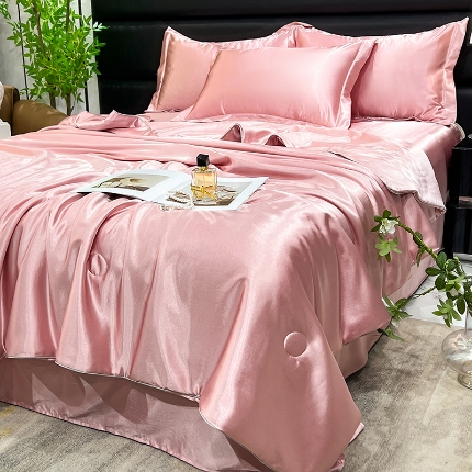 91家纺网 家纺一手货源 找家纺 （总）经年2025年 新款  夏季丝绸真丝手感水洗真丝天丝夏被四件套  直播爆款