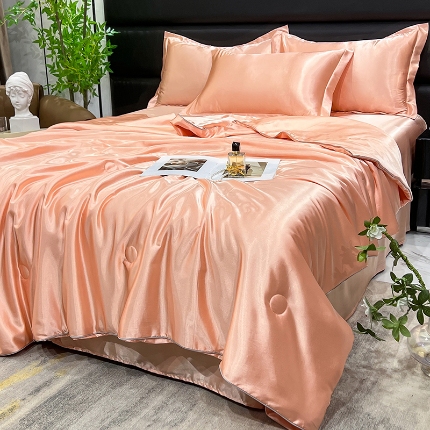 91家纺网 家纺一手货源 找家纺 （总）经年2025年 新款  夏季丝绸真丝手感水洗真丝天丝夏被四件套  直播爆款