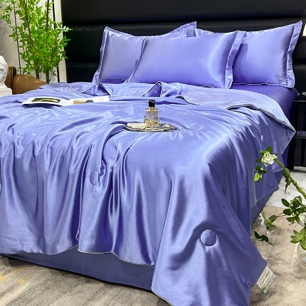 91家纺网 家纺一手货源 找家纺 （总）经年2025年 新款  夏季丝绸真丝手感水洗真丝天丝夏被四件套  直播爆款