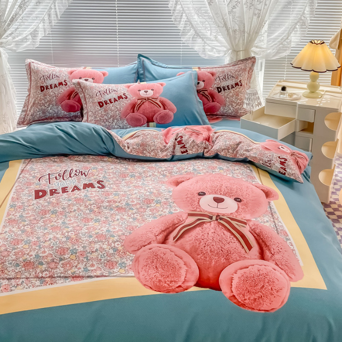 91家纺网 家纺一手货源 找家纺 （总）金爱家 2023新款大版卡通磨毛四件套