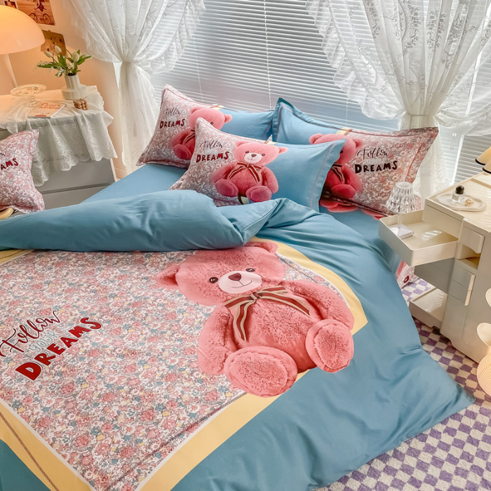 91家纺网 家纺一手货源 找家纺 （总）金爱家 2023新款大版卡通磨毛四件套