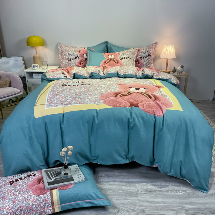 91家纺网 家纺一手货源 找家纺 （总）金爱家 2021新款大版磨毛卡通系列四件套