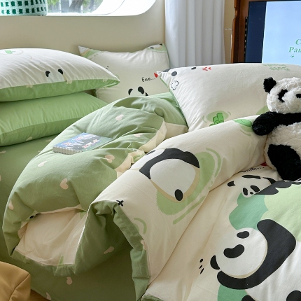 91家纺网 家纺一手货源 找家纺 直播爆款·全棉喷气印花四件套纯棉网红小清新卡通三件套多规格床上用品套件