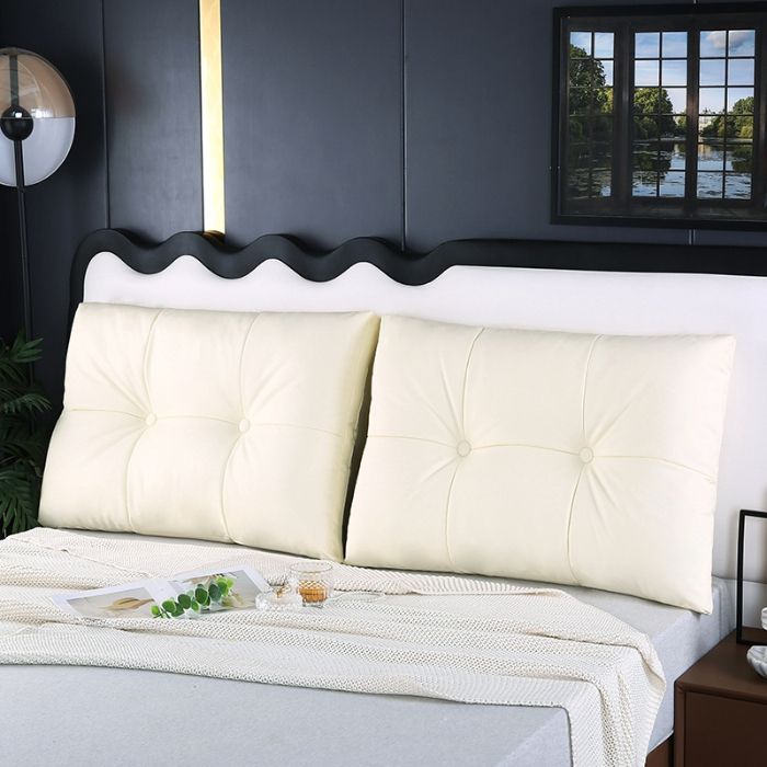 91家纺网 家纺一手货源 找家纺 永光家居 2024新款猫爪皮双拼靠枕 床头靠垫抱枕榻榻米软包