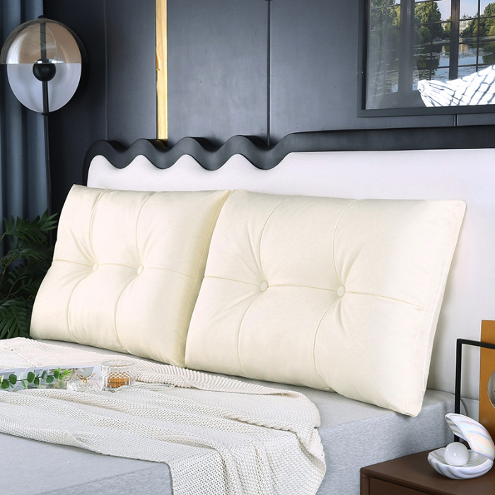 91家纺网 家纺一手货源 找家纺 永光家居 2024新款猫爪皮双拼靠枕 床头靠垫抱枕榻榻米软包