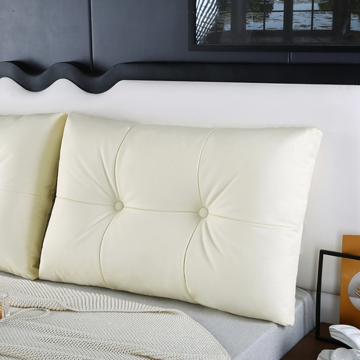 91家纺网 家纺一手货源 找家纺 永光家居 2024新款猫爪皮双拼靠枕 床头靠垫抱枕榻榻米软包