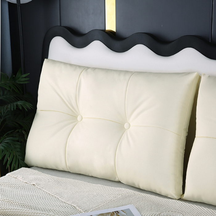 91家纺网 家纺一手货源 找家纺 永光家居 2024新款猫爪皮双拼靠枕 床头靠垫抱枕榻榻米软包