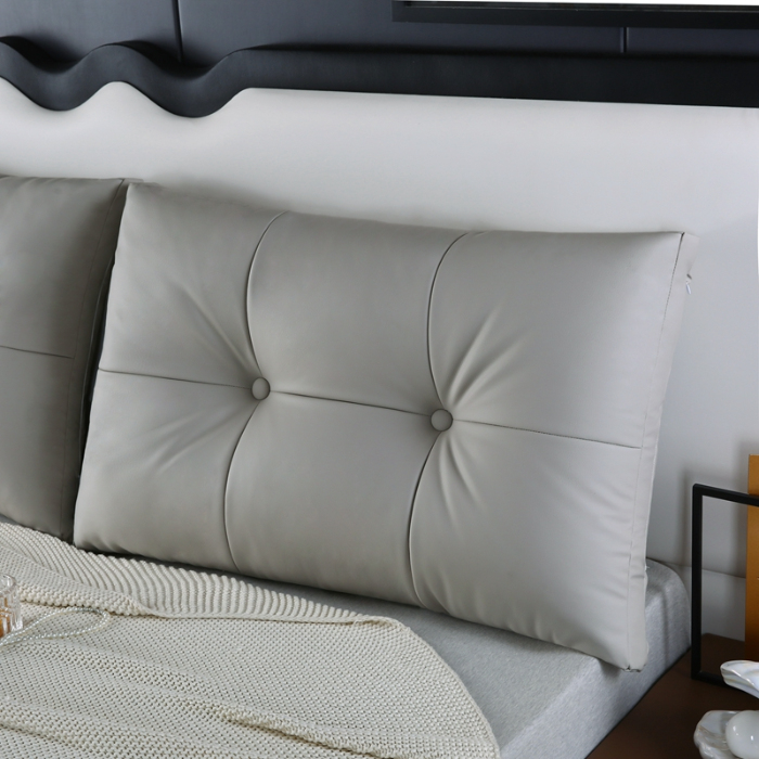 91家纺网 家纺一手货源 找家纺 永光家居 2024新款猫爪皮双拼靠枕 床头靠垫抱枕榻榻米软包