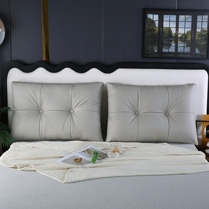 91家纺网 家纺一手货源 找家纺 永光家居 2024新款猫爪皮双拼靠枕 床头靠垫抱枕榻榻米软包