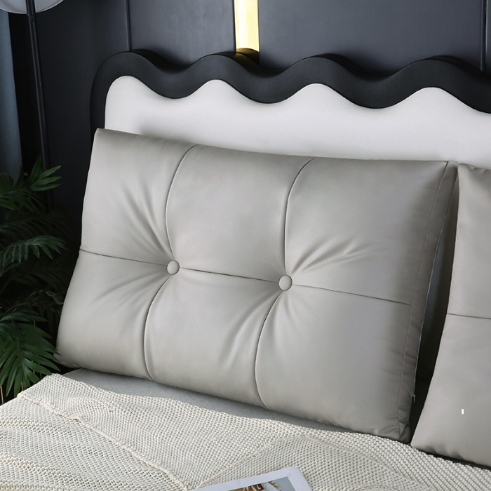 91家纺网 家纺一手货源 找家纺 永光家居 2024新款猫爪皮双拼靠枕 床头靠垫抱枕榻榻米软包