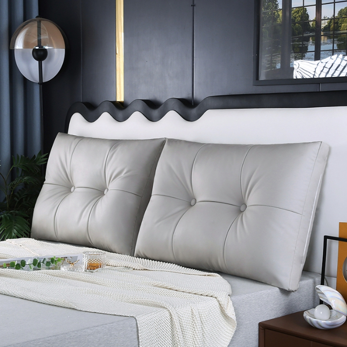 91家纺网 家纺一手货源 找家纺 永光家居 2024新款猫爪皮双拼靠枕 床头靠垫抱枕榻榻米软包