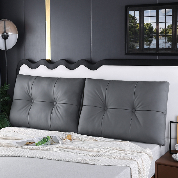 91家纺网 家纺一手货源 找家纺 永光家居 2024新款猫爪皮双拼靠枕 床头靠垫抱枕榻榻米软包