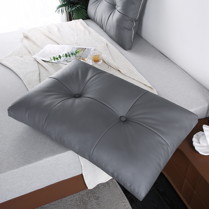 91家纺网 家纺一手货源 找家纺 永光家居 2024新款猫爪皮双拼靠枕 床头靠垫抱枕榻榻米软包