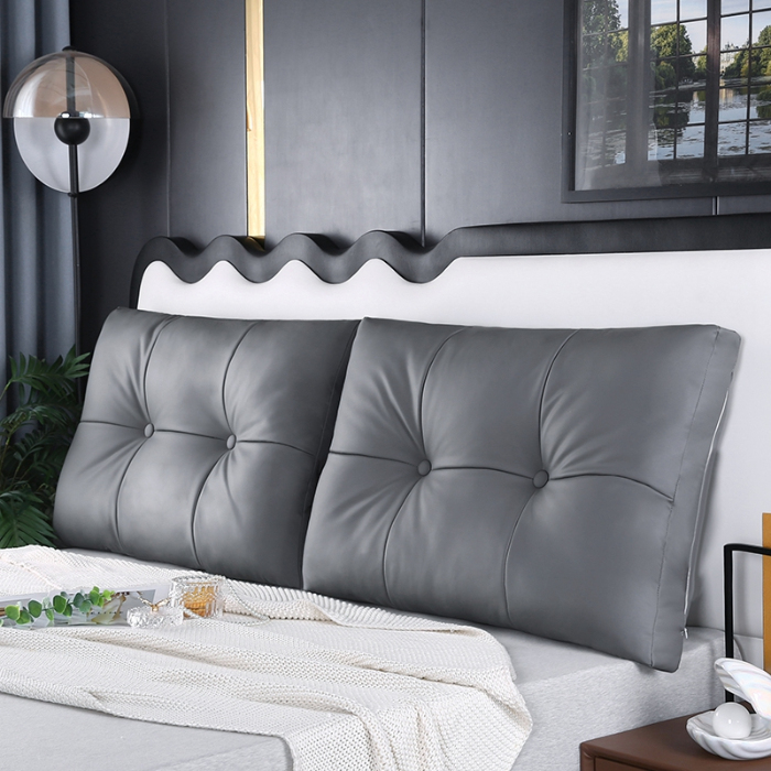 91家纺网 家纺一手货源 找家纺 永光家居 2024新款猫爪皮双拼靠枕 床头靠垫抱枕榻榻米软包