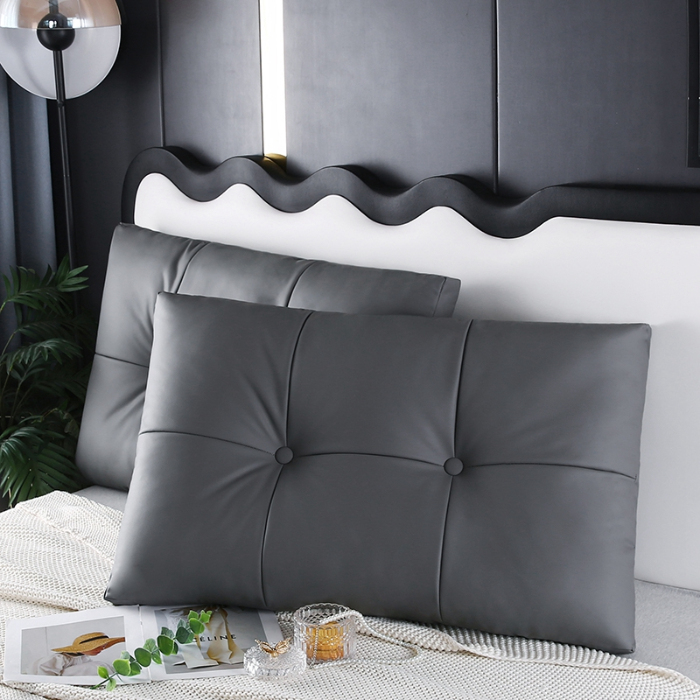 91家纺网 家纺一手货源 找家纺 永光家居 2024新款猫爪皮双拼靠枕 床头靠垫抱枕榻榻米软包